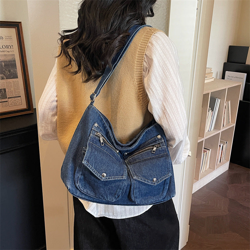 Women's Korean Style Retro Commuter Spring Denim Bags