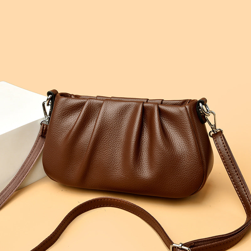 Women's Pleated Cloud Popular Western Style Underarm Small Square Bags