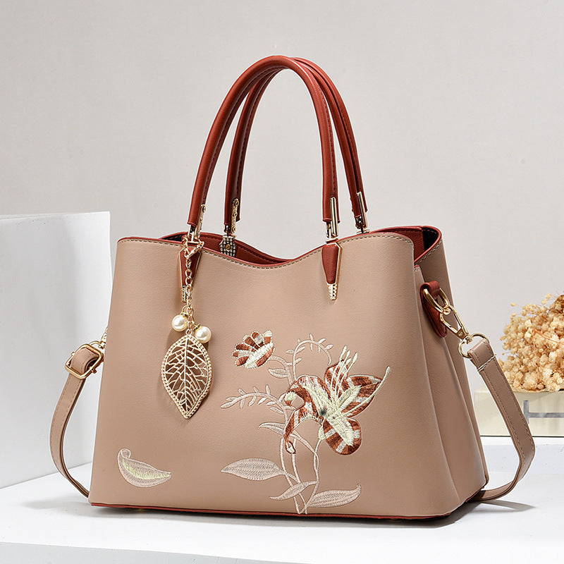 Women's Fashion Large Capacity Embroidered Mother Handbags