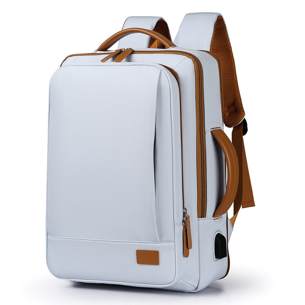 Large Capacity Lightweight Simple Expansion Rechargeable Business Backpack