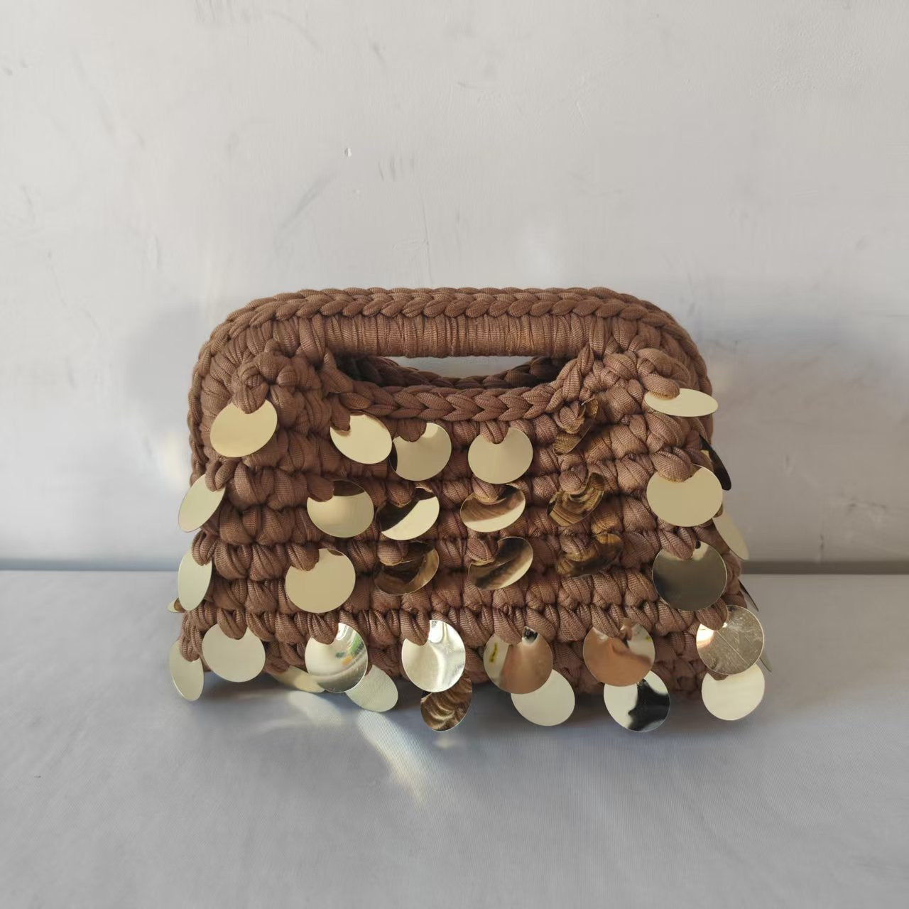 Autumn Pure Hand-woven Sequined Cloth Strip Women's Clutch