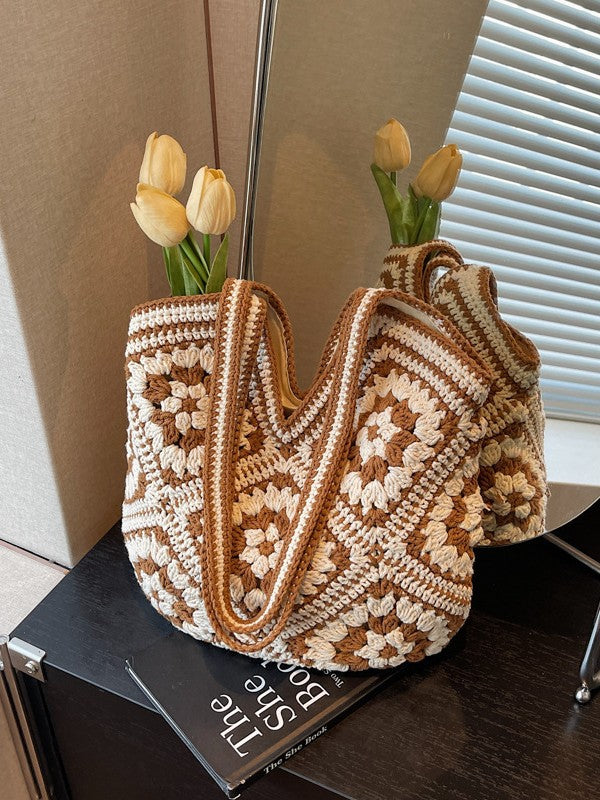 Ethnic Style Crocheted Woven Literary Lazy Large Bags