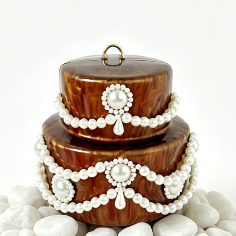 Women's Cake Acrylic Dinner Candy Color Trend Pearl Handbags
