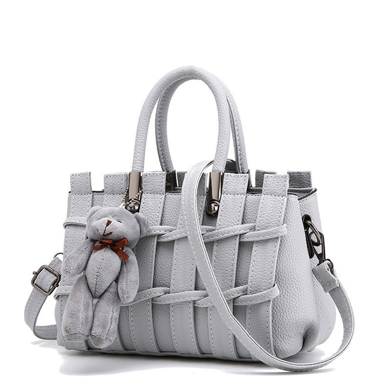 Women's Leather Korean Style Trendy Woven Bags
