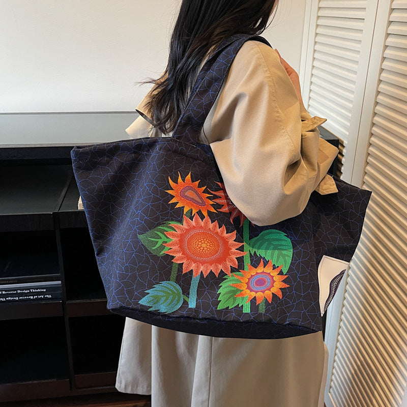 Women's Style Polka Dot Pumpkin Fashionable Large Capacity Printed High Sense Women's Messenger Bag