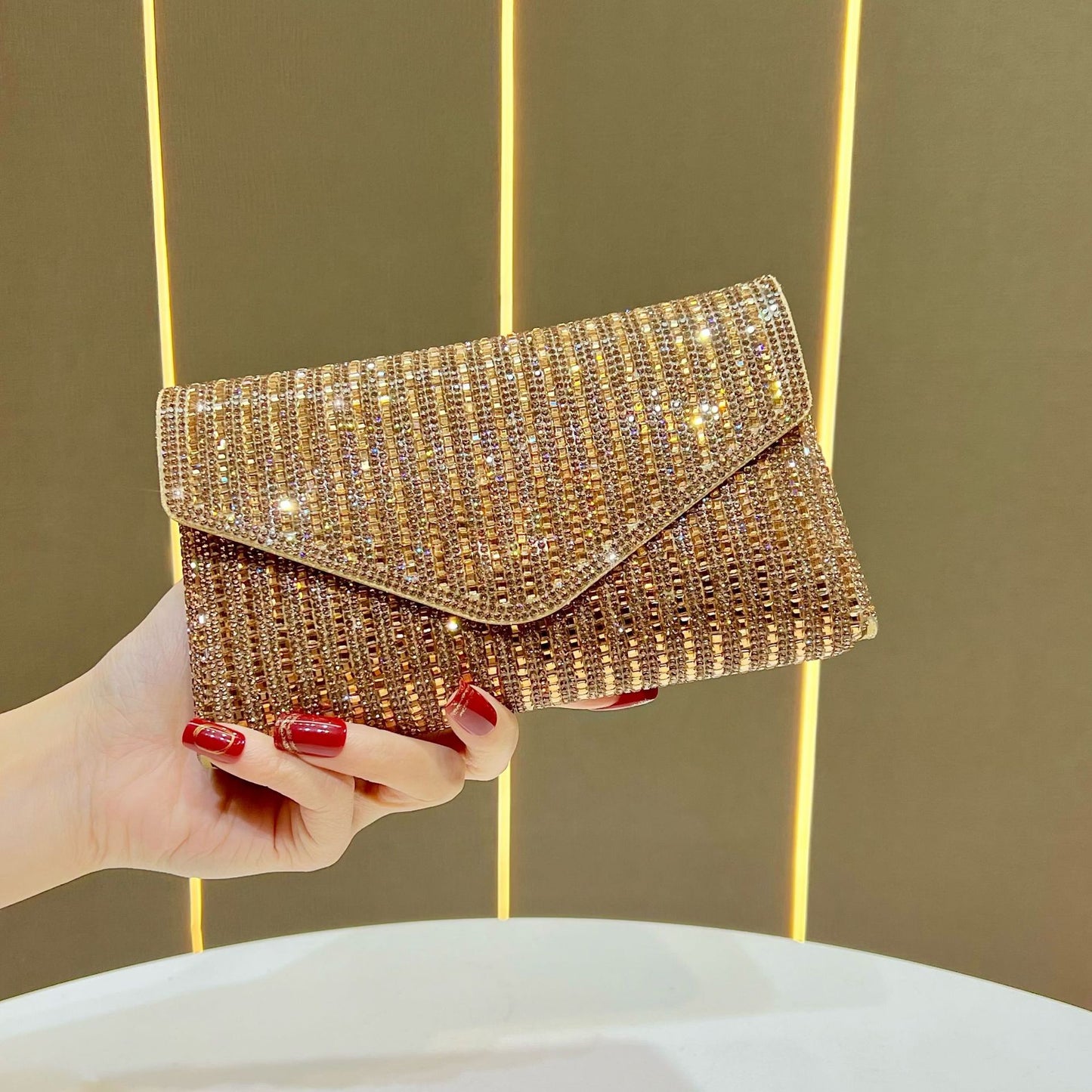 Fashion Chain Style One Full Diamond Light Luxury High-grade Shoulder Bags
