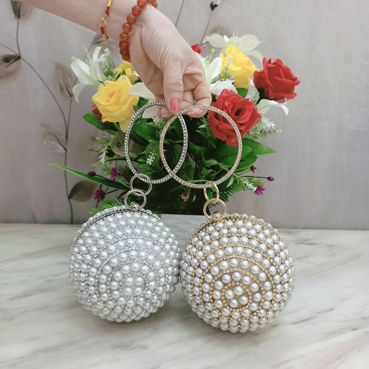 Quality Diamond Handmade Beaded Spherical Bracelet Banquet Bags