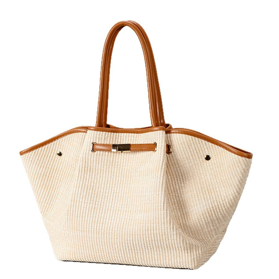 Women's Large Capacity Straw Woven Wings Style Vegetable Basket Handbags