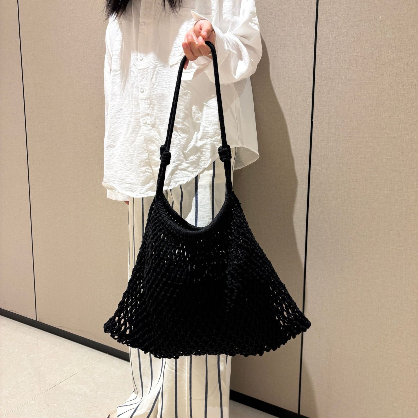 Large Capacity Woven Summer Hollow Straw Seaside Holiday Underarm Tote Bags