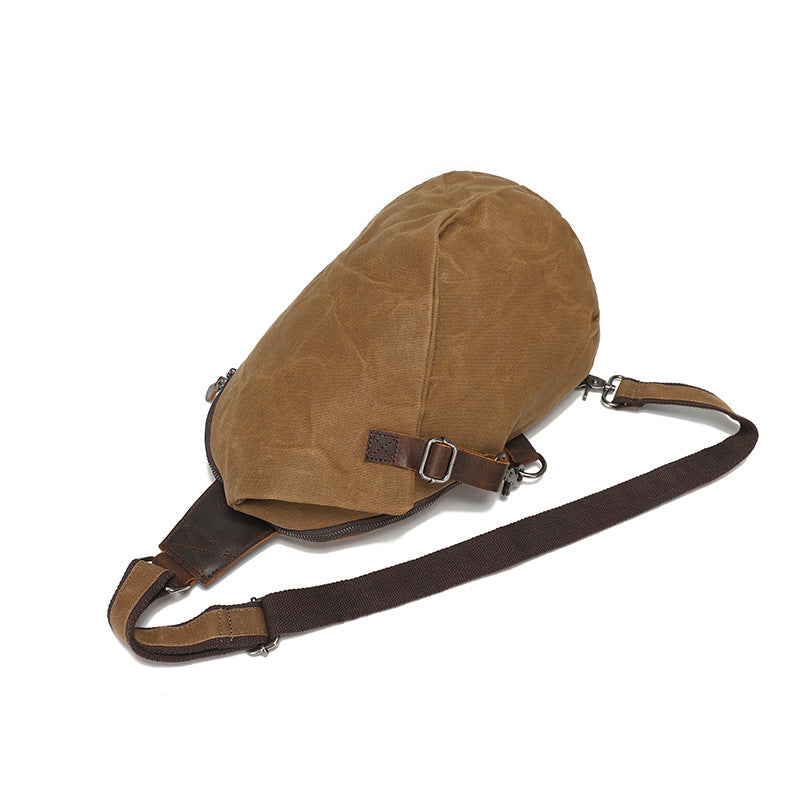 Men's Oil Wax Canvas First Layer Cowhide Bags