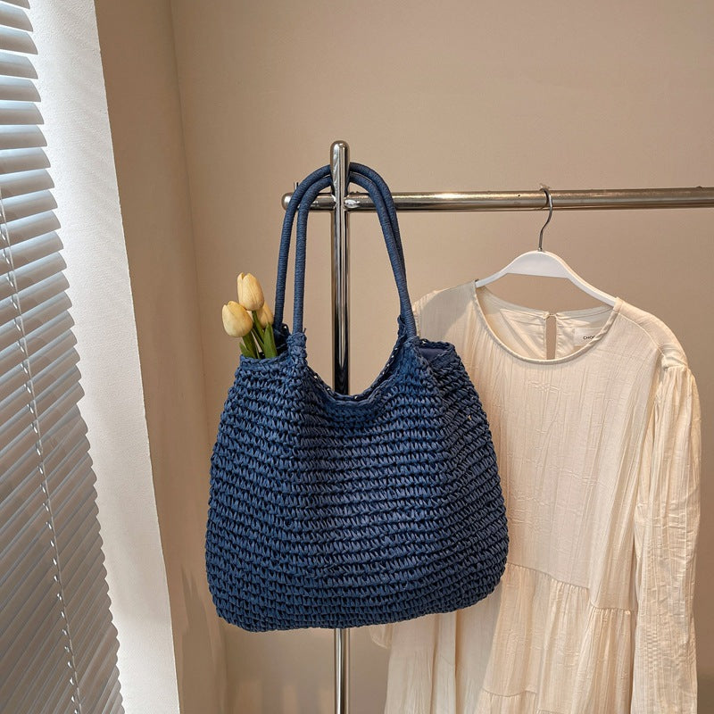 Women's Idle Style Large Capacity Straw Woven Tote Bags