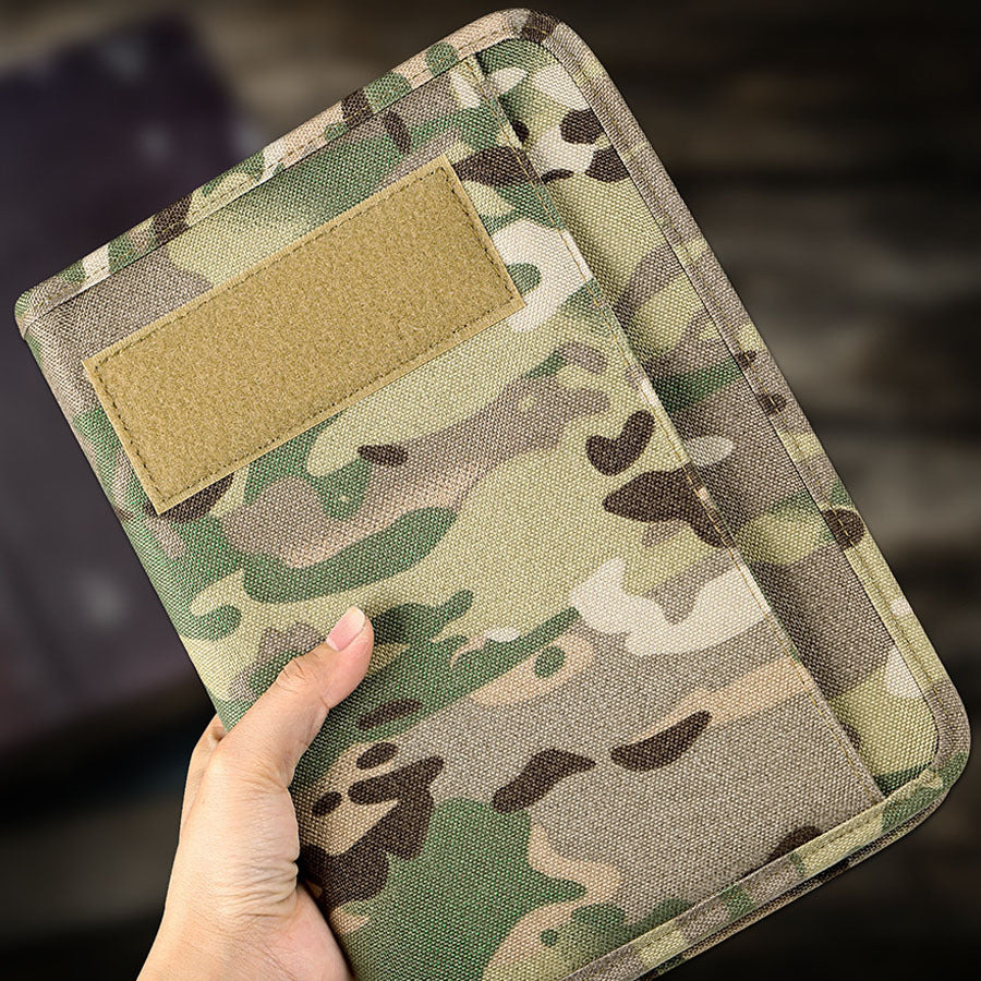 Office Supplies Tactics Portable Notepad Loose-leaf Removable Notebook Protective Outdoor Camouflage, Military Fan Bag