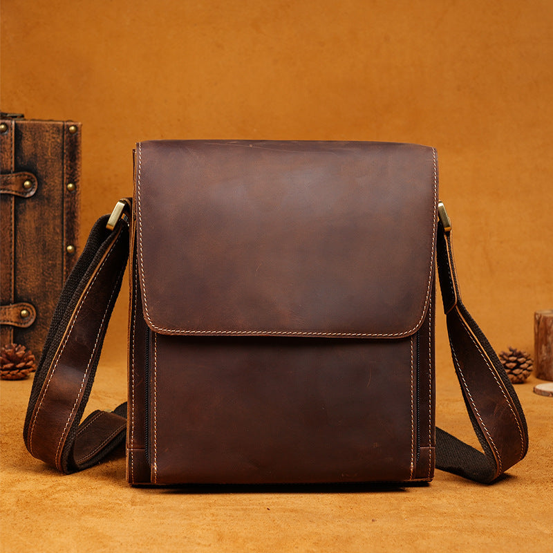 Men's Leather Portable Retro Textured Collection Men's Shoulder Bag