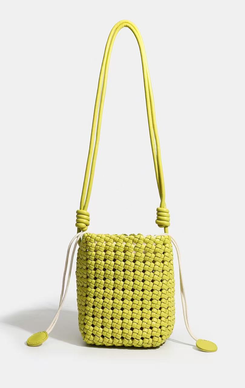 Fashion Handmade Woven High-grade Food Basket Mini Underarm Mother Bucket Bags