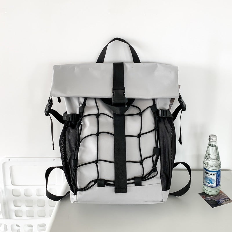 Men's Locomotive Style High Sense Tooling Trendy Riding Leisure Backpack