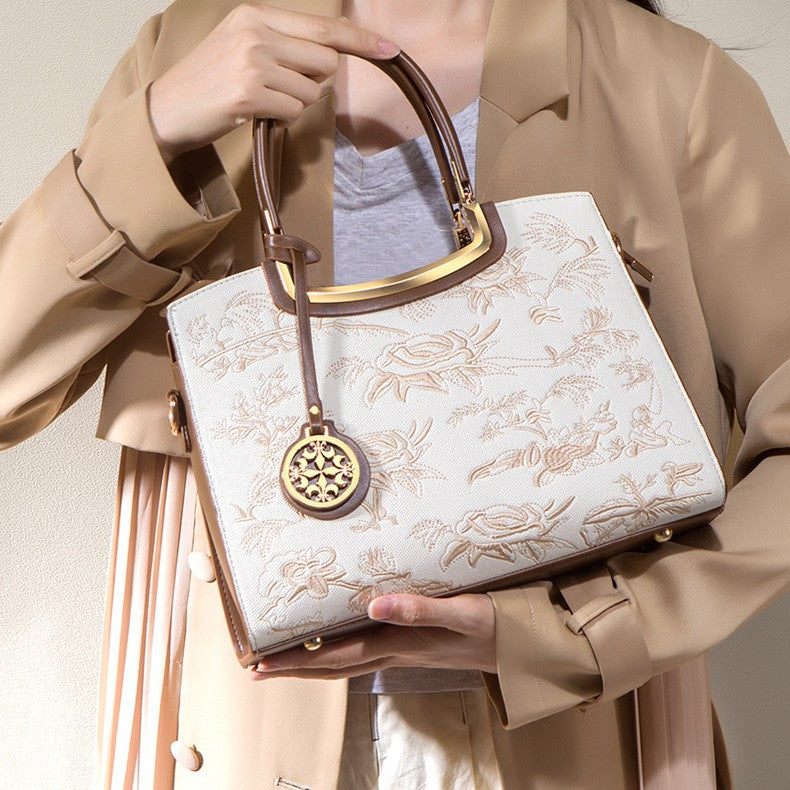 Women's High-grade Fashion Embroidered Large Capacity Mom Shoulder Bags