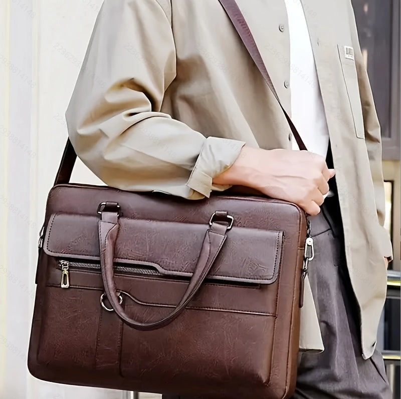 Men's Business Horizontal Computer Large Capacity Men's Shoulder Bag