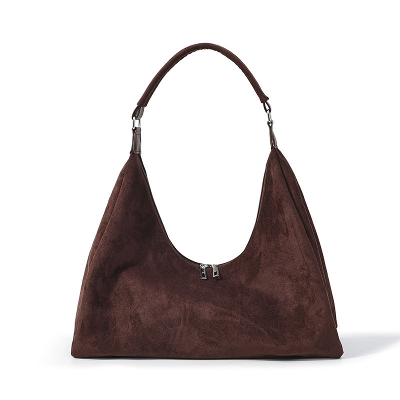 Women's Frosted Suede Large Capacity Commuter Korean Style Idle Fashion Women's Shoulder Bag