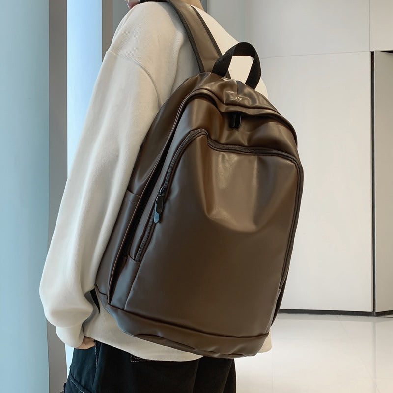 Men's Large Capacity Solid Color Junior High Backpacks
