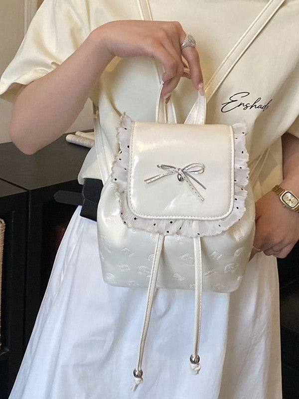 Korean Style Sweet Bow Female Design Cute Kitten Leisure Backpack