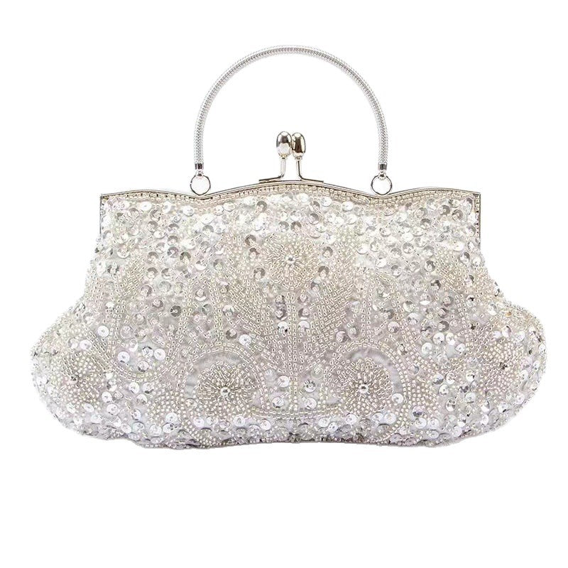 Pearl Embroidery Dinner Cheongsam Perfect Match Vintage Bridal Women's Handbag