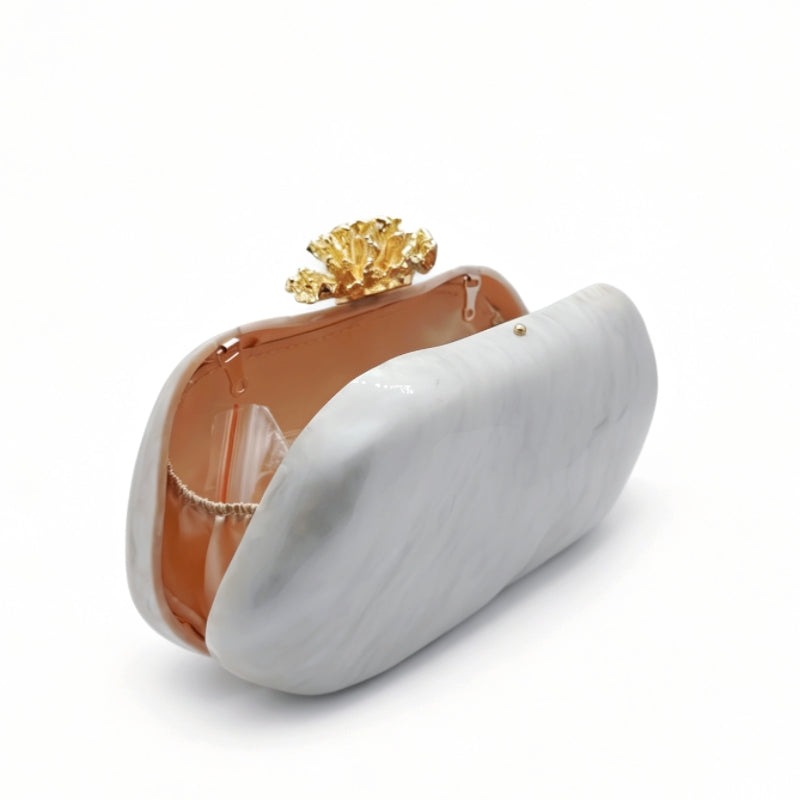 Women's Flower Head Shell Pattern Acrylic Wedding Evening Bags