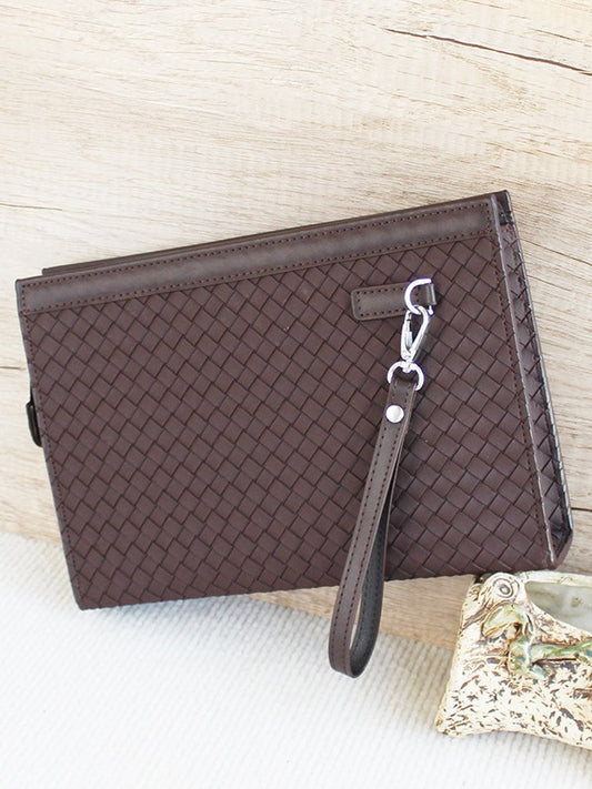 Men's Woven Pattern Large Capacity Business Envelope Men's Clutch