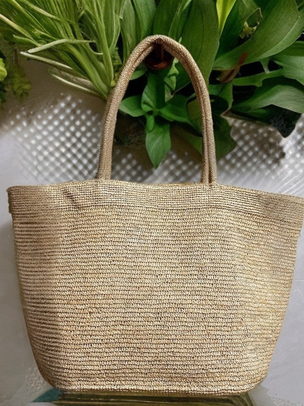 Women's Crocheting Raffia Woven Summer Large Capacity Totes French Shoulder Bags