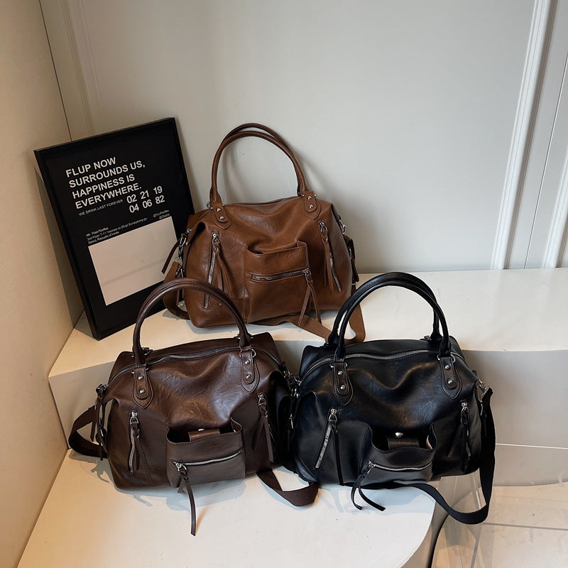 Women's Retro Commuter Portable Winter Fashion Textured Bags