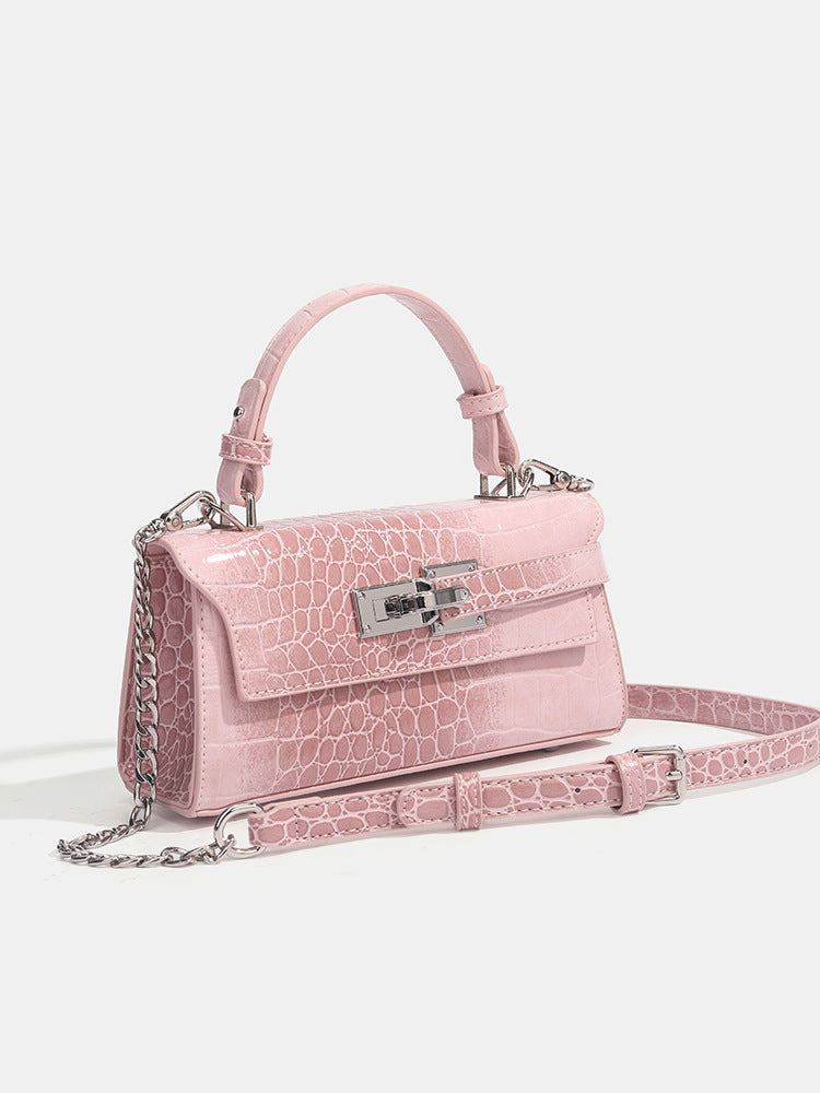 Women's Design Crocodile Pattern Kelly High-grade Small Square Bag