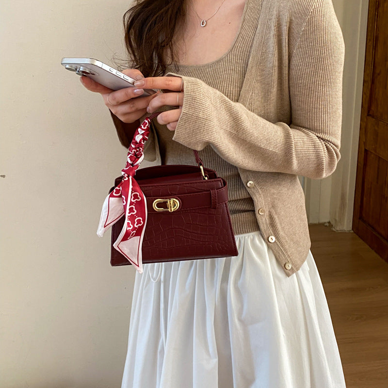 Women's Crocodile Pattern Fashion Portable Kelly For Women's Shoulder Bag