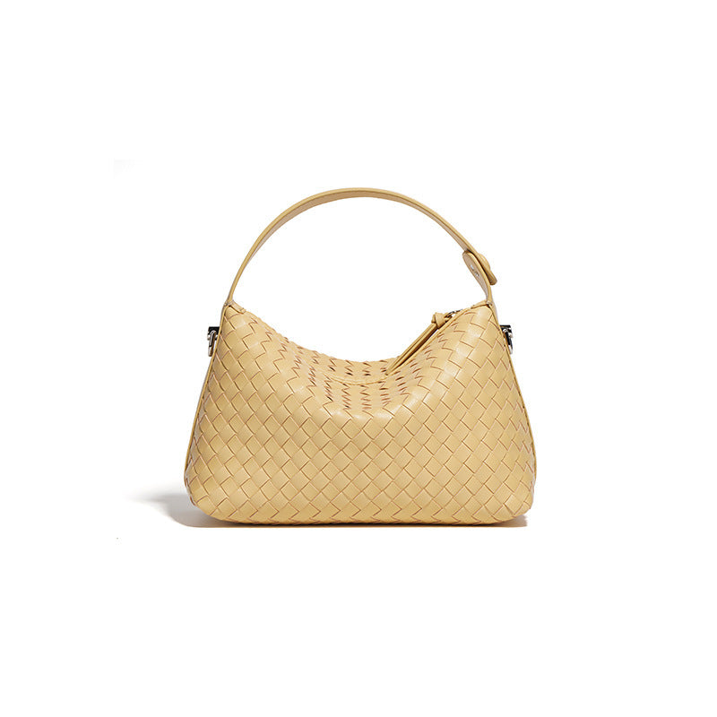 Women's Simple Fashion Portable Rhombus Leather Woven Women's Handbag