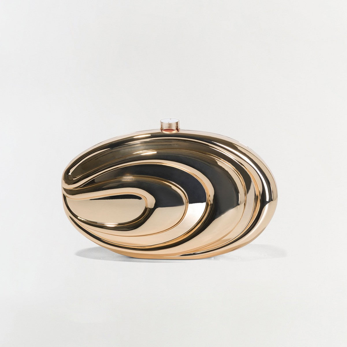 Mirror Polishing Process Oval Clutch Glossy Dinner Bag