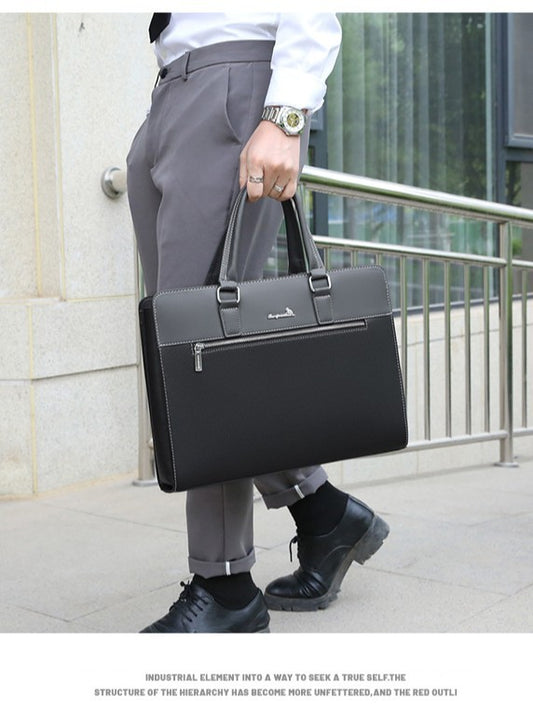 Men's Fashion Business Leather Large Capacity Laptop Bags
