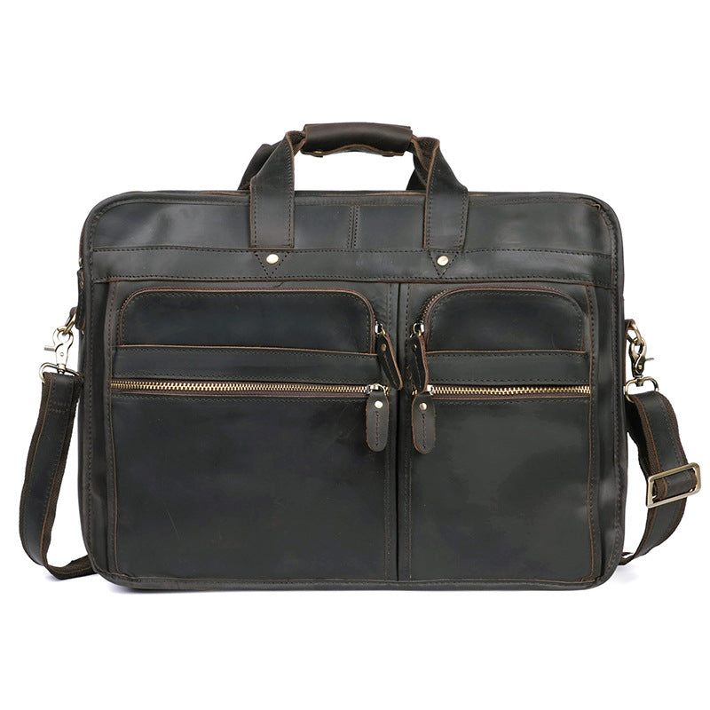 Men's Horse Leather Genuine Large Capacity Commuter Men's Briefcase