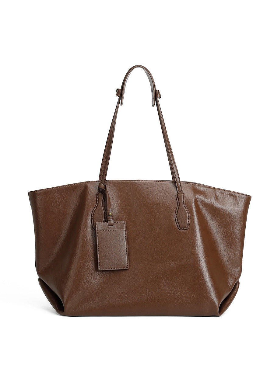 Women's Leather Big Large Capacity Top Layer Vegetable Women's Shoulder Bag