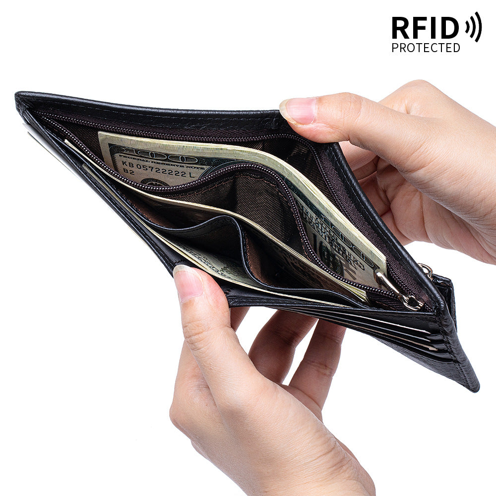 Men's Genuine Leather Retro High-grade Short First Men's Wallet