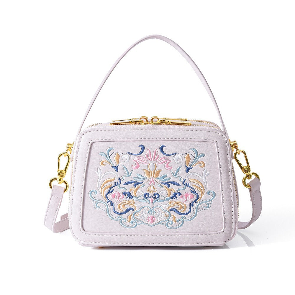 Female Chinese Style Embroidery Hand High Sense Small Square Bags