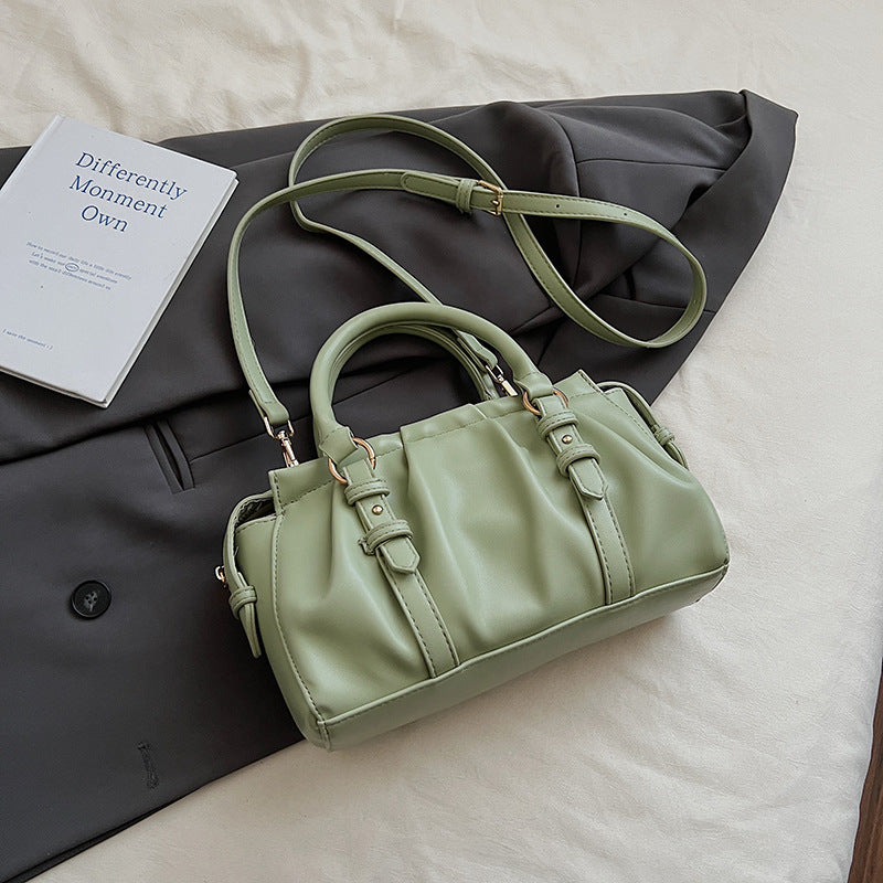 Women's Retro Minority Spring Portable Boston Fashionable Small Square Bag