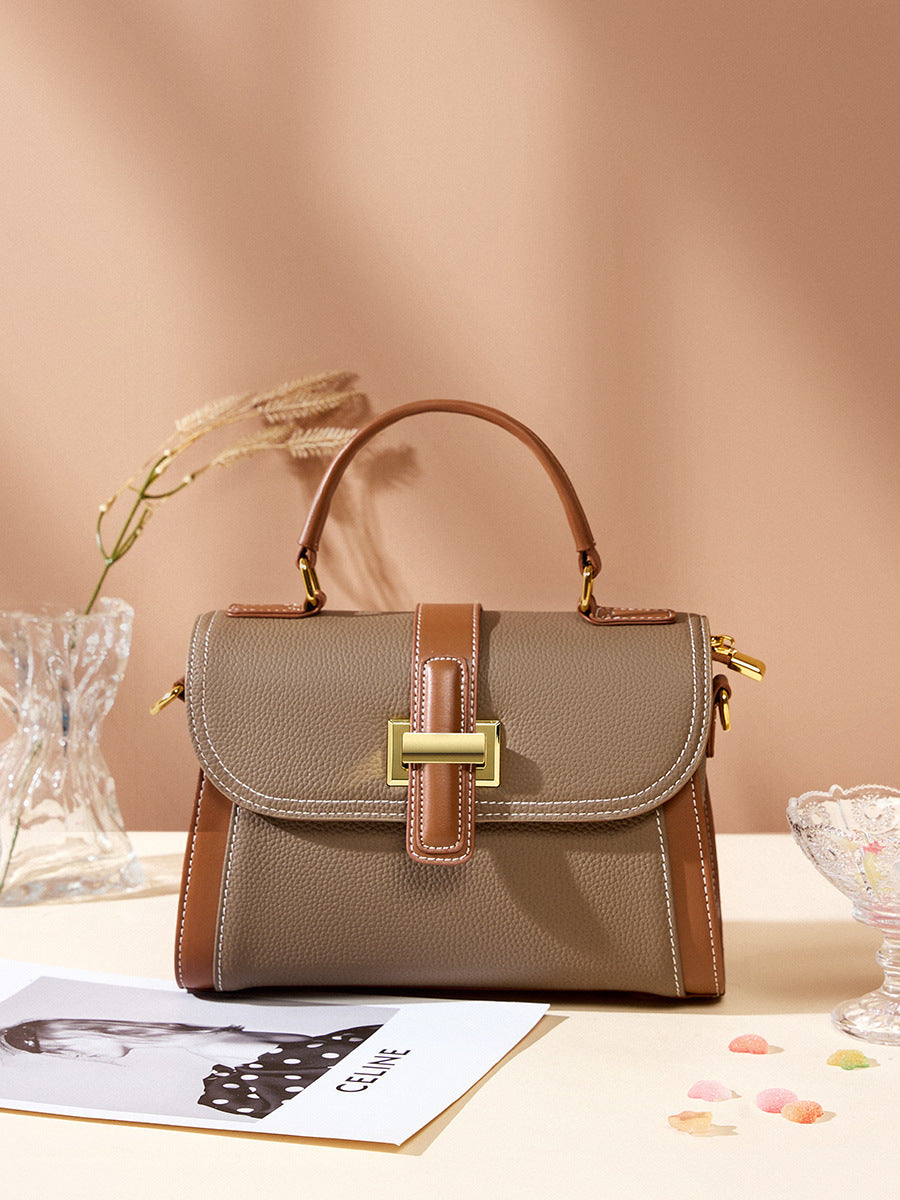 Women's Layer Cowhide Advanced Texture Fashion Special Interest Light Luxury Bags