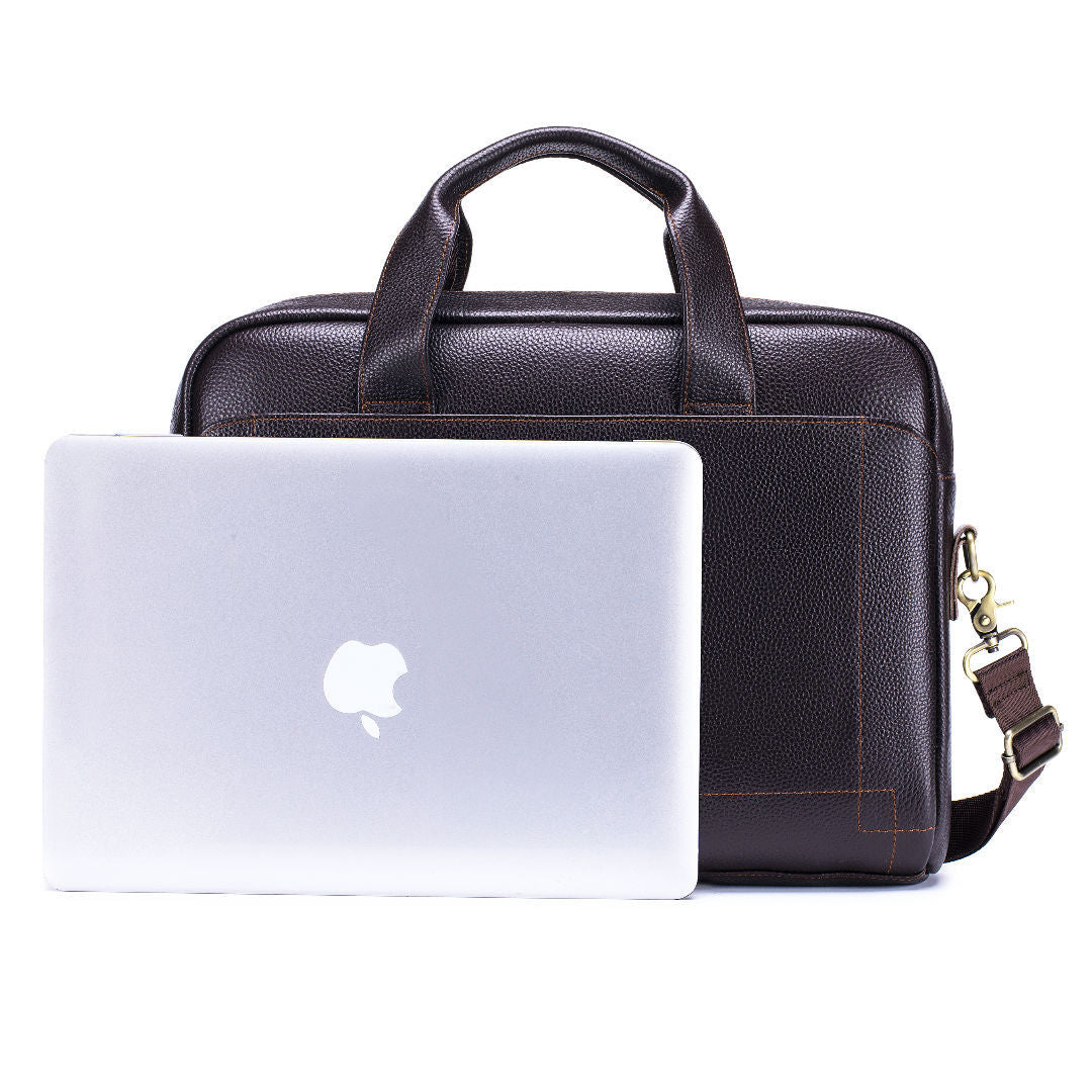 Men's Business Leather First Layer Cowhide Portable Laptop Bag
