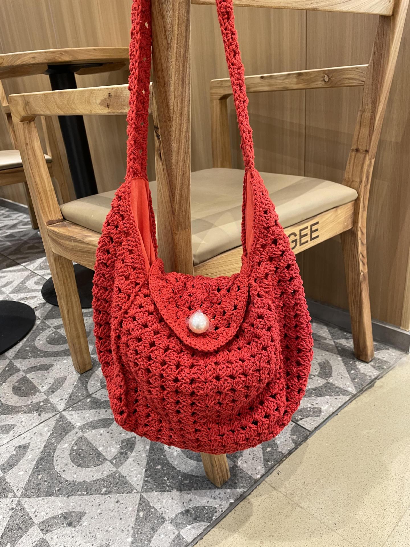 Idle Style Large Capacity Totes High-grade Woven Commuter Crocheted Postman Women's Messenger Bag