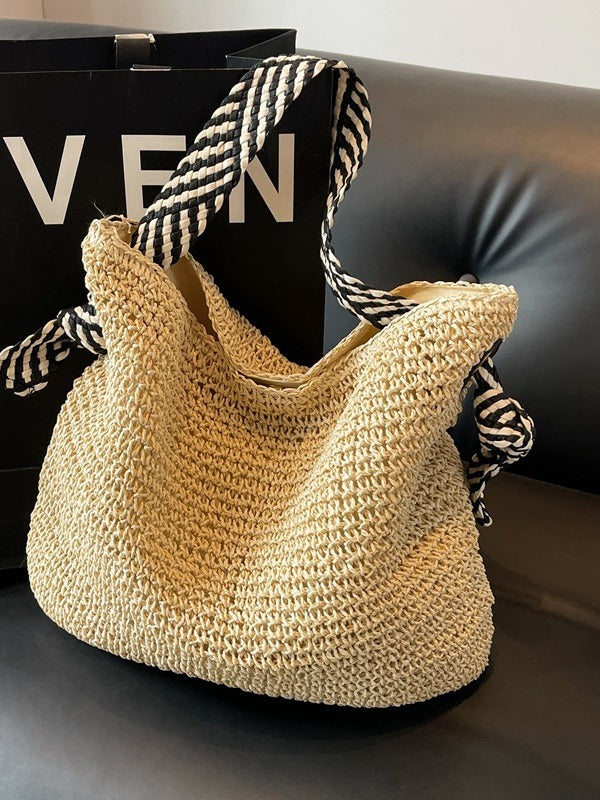 Commuter Portable Straw Hollow Underarm Large Bags
