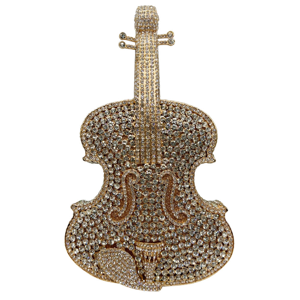 Slouchy Violin Diamond Banquet Rhinestone Clutch Evening Bags