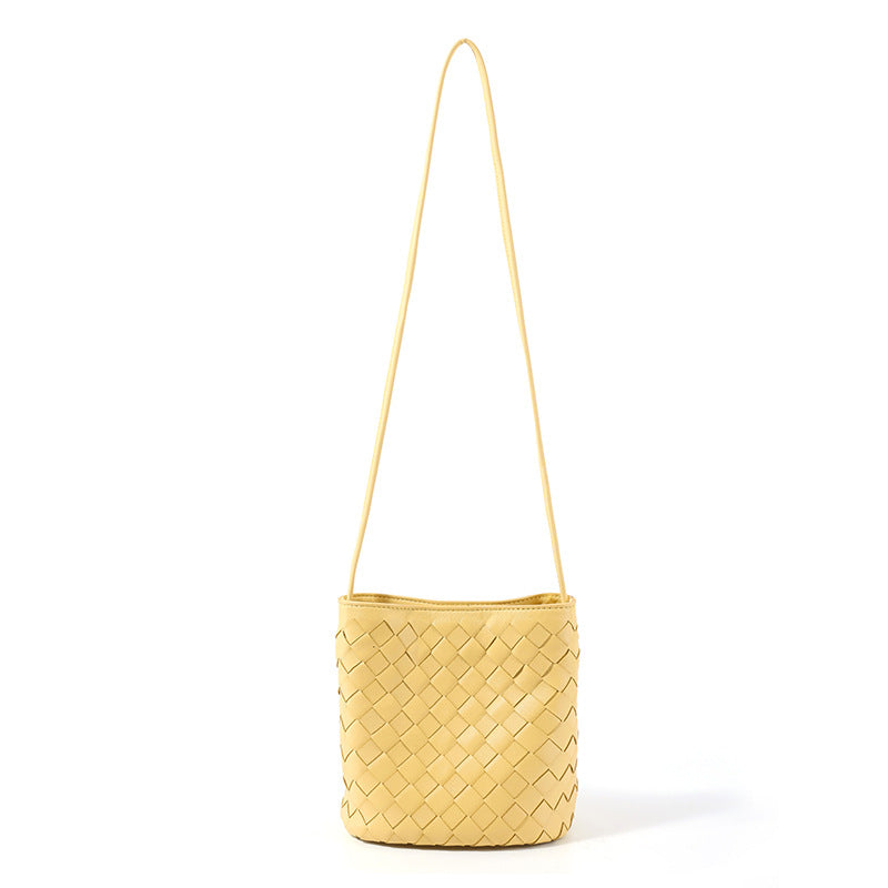 Women's Fashion Trendy Sheepskin Woven Simple Bucket Bags