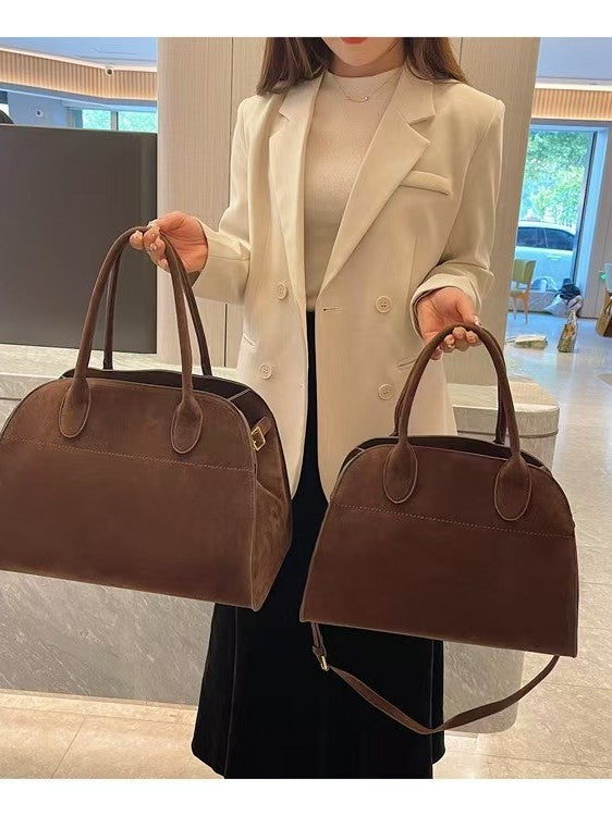 Women's Textured Large Capacity Suede Frosted Portable Tote Bags