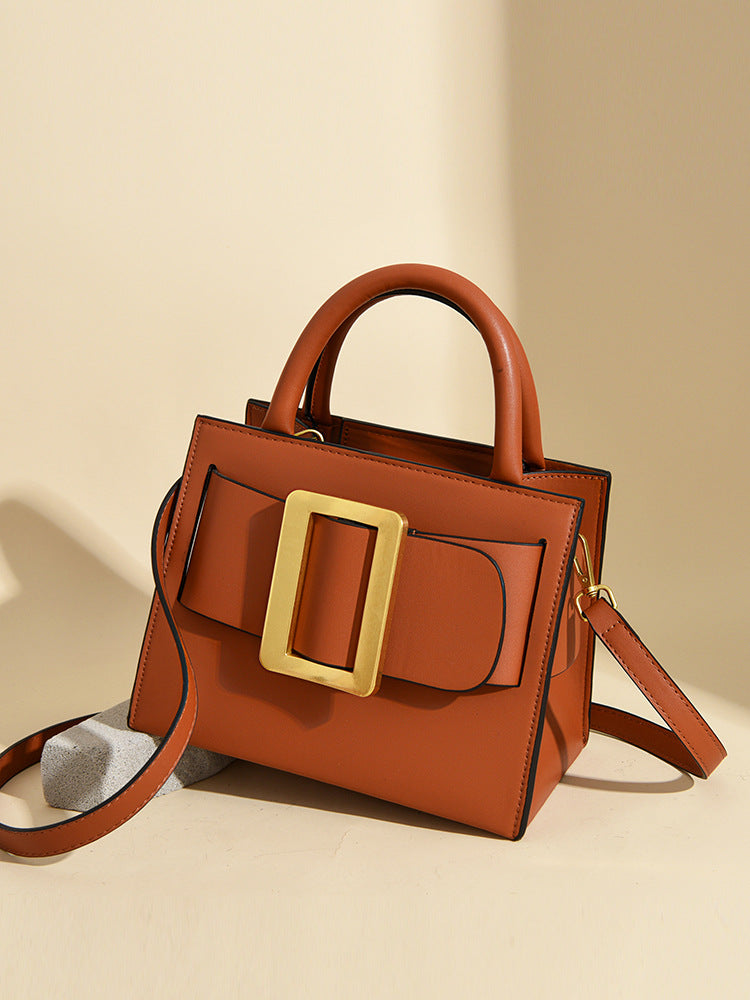 Women's Retro Style Korean Fashion Portable Solid Color Bags