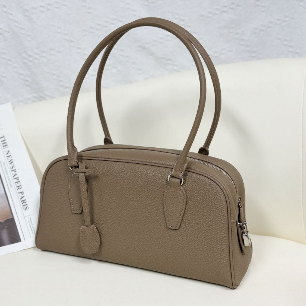 Women's Bowling Minimalist High Sense Top Layer Cowhide Fashion Women's Shoulder Bag