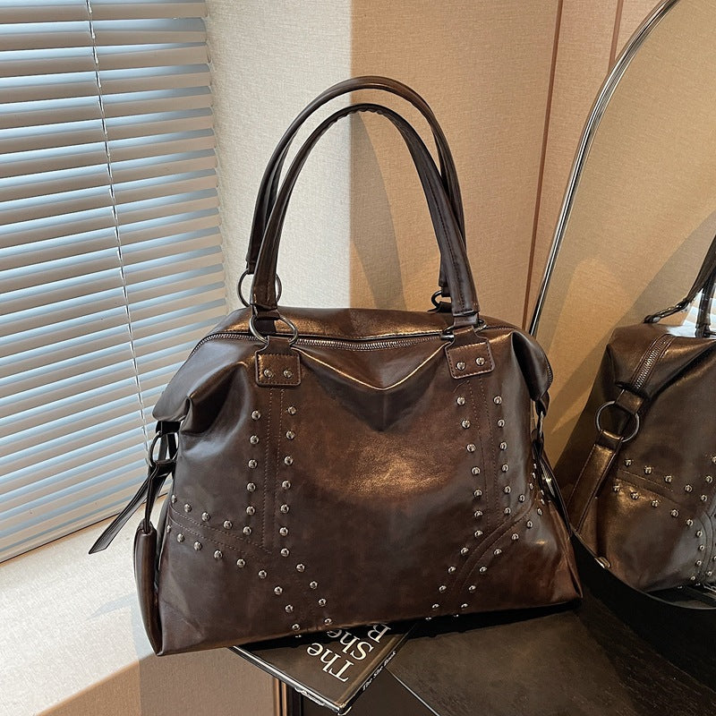 Rivet Female Winter Large Capacity Retro Bags