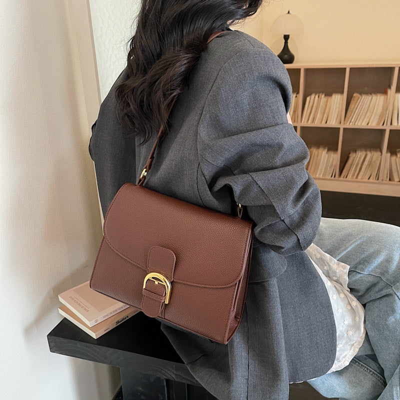 Women's Korean Style Niche Lychee Pattern Underarm Women's Shoulder Bag